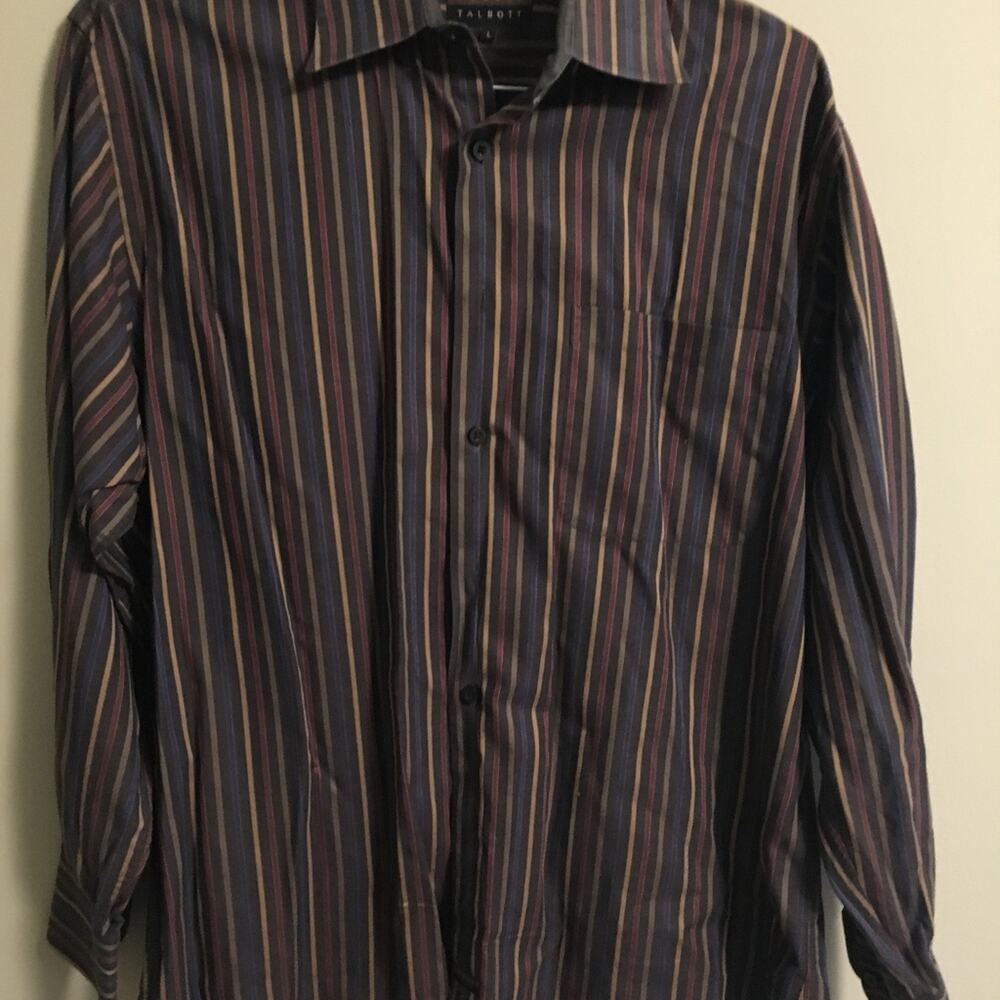 ROBERT TALBOTT MEN'S DRESS SHIRT, STRIPED, SZ L, EUC - Picture 4 of 6